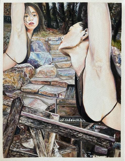 絵画 水彩画 ガッシュ水彩・透明水彩『どれくらいの願いごとが雲の下にぶら下がってる』新品 真作保証 原画 < ホビー  絵画 水彩画 ガッシュ水彩・透明水彩『どれくらいの願いごとが雲の下にぶら下がってる』新品 真作保証 原画 < ホビーの