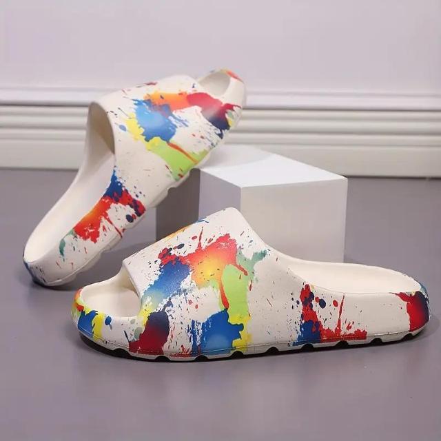 爆ヤス価格1490円★メンズ 軽量 スリップオン サンダル ビビッドスプラッシュデザイン EVA スリッパ ベージュ27.0cm < 男性ファッション 爆ヤス価格1490円★メンズ 軽量 スリップオン サンダル ビビッドスプラッシュデザイン EVA スリッパ ベージュ27.0cm < 男性ファッションの