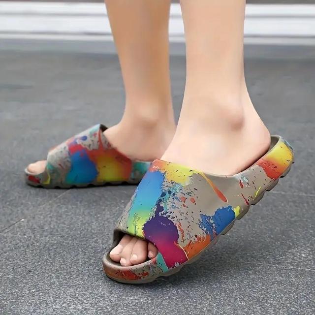 爆ヤス価格1490円★メンズ 軽量 スリップオン サンダル ビビッドスプラッシュデザイン EVA スリッパ ベージュ27.0cm < 男性ファッション 爆ヤス価格1490円★メンズ 軽量 スリップオン サンダル ビビッドスプラッシュデザイン EVA スリッパ ベージュ27.0cm < 男性ファッションの