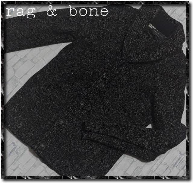 ラグ&ボーン メランジニットカーディガン 黒系 < 男性ファッション ラグ&ボーン メランジニットカーディガン 黒系 < 男性ファッションの