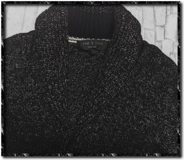 ラグ&ボーン メランジニットカーディガン 黒系 < 男性ファッション ラグ&ボーン メランジニットカーディガン 黒系 < 男性ファッションの