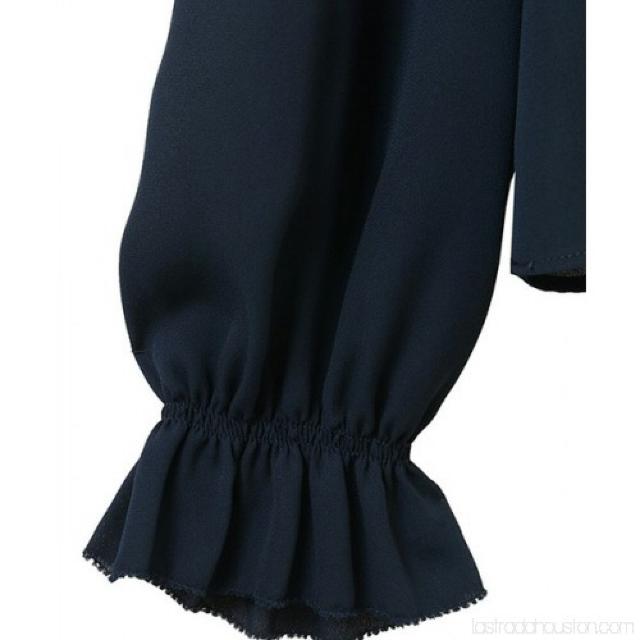 松井愛莉!●定価9,790円●シフォンフリルブラウス●紺ネイビー < ブランド  松井愛莉!●定価9,790円●シフォンフリルブラウス●紺ネイビー < ブランドの
