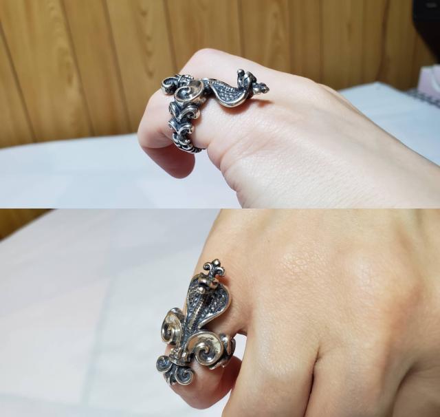 正規 スキン ロイヤルコブラリング 8号 クラウンスネークヘッド×ゴシックフレア シルバー 指輪 パイソンアート バンド < 男性アクセサリー/時計  正規 スキン ロイヤルコブラリング 8号 クラウンスネークヘッド×ゴシックフレア シルバー 指輪 パイソンアート バンド < 男性アクセサリー/時計の