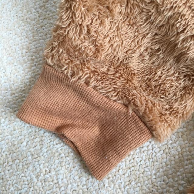 黒猫キャラワッペン&クマ耳シャギーボアパーカープルオーバー茶 < 女性ファッション 黒猫キャラワッペン&クマ耳シャギーボアパーカープルオーバー茶 < 女性ファッションの