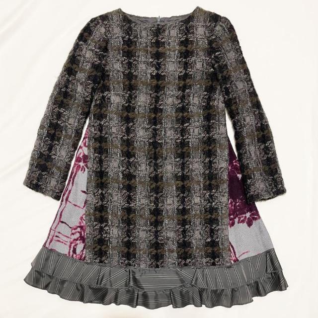 フィロソフィー 長袖ツイードワンピース #38 < 女性ファッション  フィロソフィー 長袖ツイードワンピース #38  < 女性ファッションの