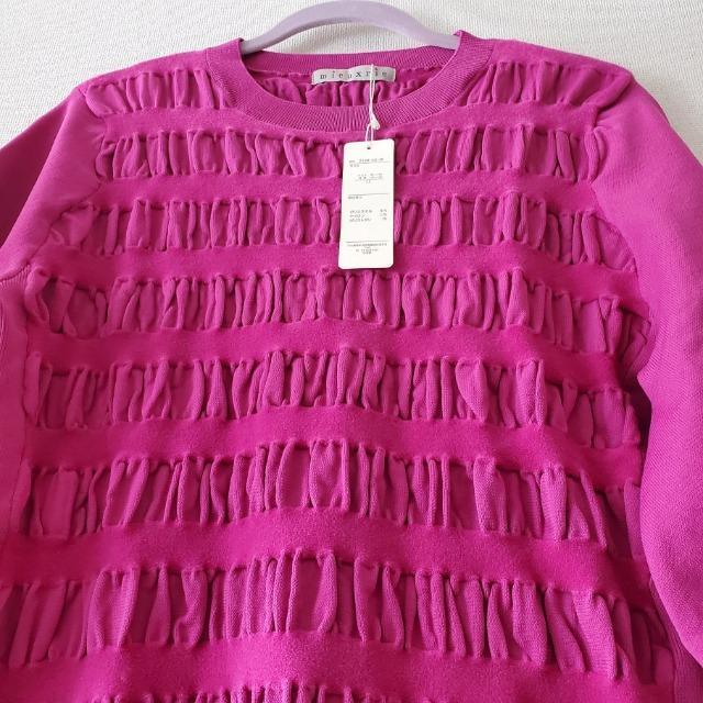 即決 ミューリエ mieuxrie ときめき楽映え 技あり シャーリング デザイン ニットプルオーバー LL 宮田理江 < 女性ファッション  即決 ミューリエ mieuxrie ときめき楽映え 技あり シャーリング デザイン ニットプルオーバー LL 宮田理江 < 女性ファッションの