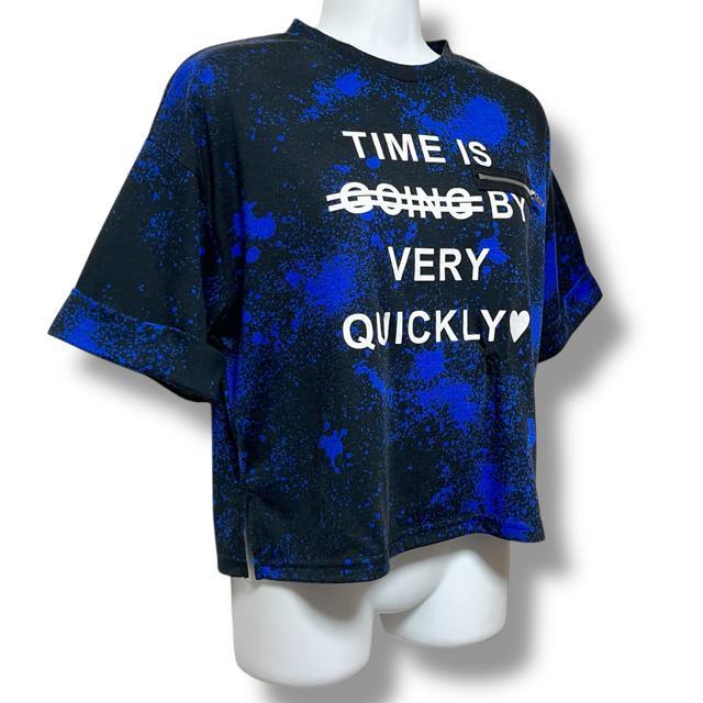 【Space Opera/160】胸元ジップ装飾付スプレー柄ロゴプリントTシャツ < キッズ/ベビー  【Space Opera/160】胸元ジップ装飾付スプレー柄ロゴプリントTシャツ < キッズ/ベビーの