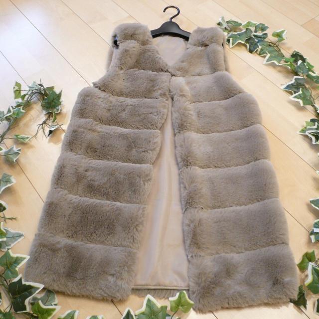 新品 8645 ML ファー ロングジレ 秋 冬 モカベージュ 上質 フェイクファー ジレ レディース ボリューム < 女性ファッション 新品 8645 ML ファー ロングジレ 秋 冬 モカベージュ 上質 フェイクファー ジレ レディース ボリューム < 女性ファッションの