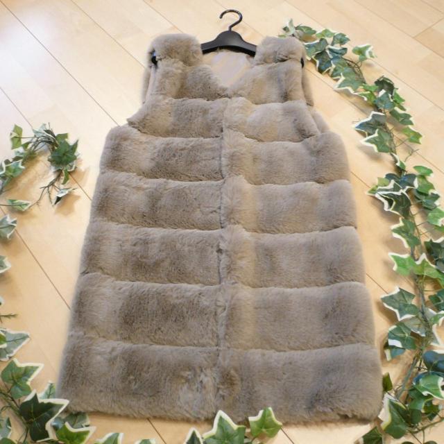 新品 8645 ML ファー ロングジレ 秋 冬 モカベージュ 上質 フェイクファー ジレ レディース ボリューム < 女性ファッション 新品 8645 ML ファー ロングジレ 秋 冬 モカベージュ 上質 フェイクファー ジレ レディース ボリューム < 女性ファッションの