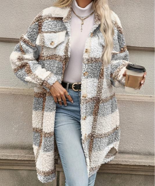 送料無料 新品 ボアジャケット韓国風チェックカーディガン < 女性ファッション 送料無料 新品 ボアジャケット韓国風チェックカーディガン < 女性ファッションの