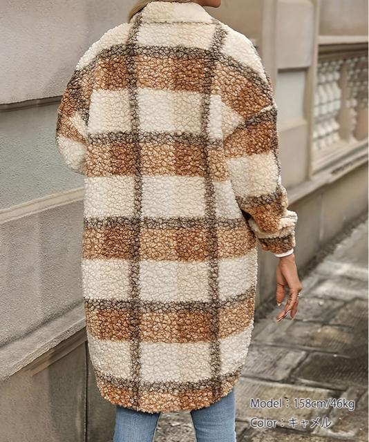 送料無料 新品 ボアジャケット韓国風チェックカーディガン < 女性ファッション 送料無料 新品 ボアジャケット韓国風チェックカーディガン < 女性ファッションの