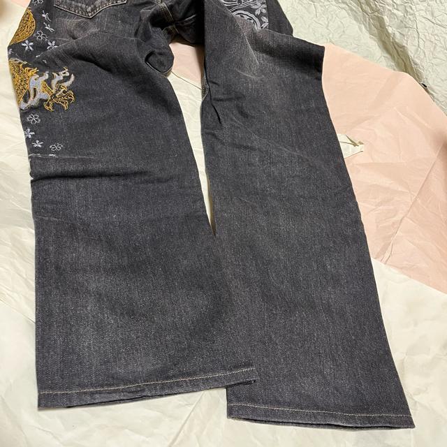 【インパクト大】【豊天商店】 和柄 ブラックデニム M 龍 刺繍 豪華 渋め W30 < 男性ファッション 【インパクト大】【豊天商店】 和柄 ブラックデニム M 龍 刺繍 豪華 渋め W30 < 男性ファッションの