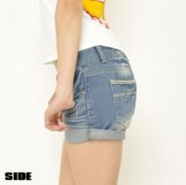 裏地&ポッケチェック柄♪デニム折返し ショーパン ショートパンツ 29 < 女性ファッション 裏地&ポッケチェック柄♪デニム折返し ショーパン ショートパンツ 29 < 女性ファッションの