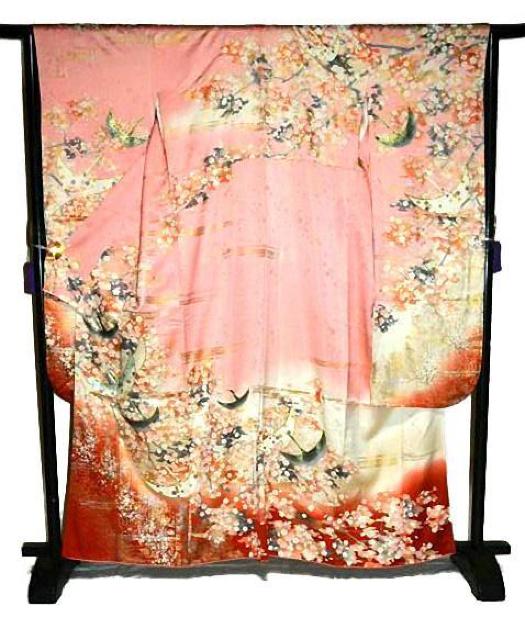 【最高級】美品 暈し染め 金彩 金銀駒シシュウ 霞 鶴 桜 梅 流水 振袖 身丈162cm 裄丈64cm T3555 < 女性ファッション  【最高級】美品 暈し染め 金彩 金銀駒シシュウ 霞 鶴 桜 梅 流水 振袖 身丈162cm 裄丈64cm T3555 < 女性ファッションの