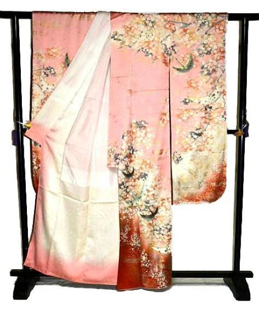 【最高級】美品 暈し染め 金彩 金銀駒シシュウ 霞 鶴 桜 梅 流水 振袖 身丈162cm 裄丈64cm T3555 < 女性ファッション  【最高級】美品 暈し染め 金彩 金銀駒シシュウ 霞 鶴 桜 梅 流水 振袖 身丈162cm 裄丈64cm T3555 < 女性ファッションの