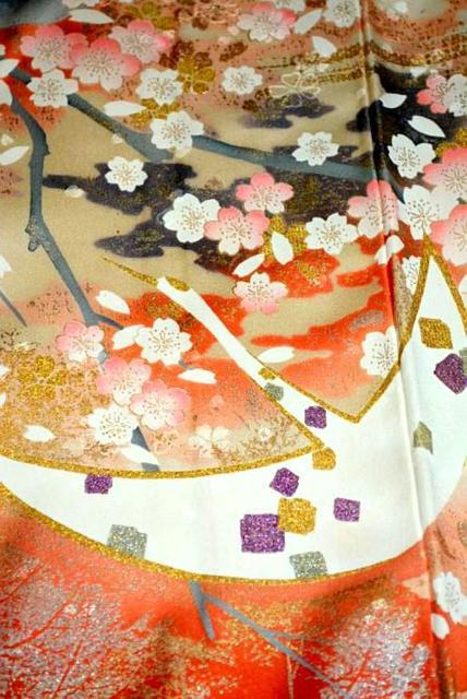【最高級】美品 暈し染め 金彩 金銀駒シシュウ 霞 鶴 桜 梅 流水 振袖 身丈162cm 裄丈64cm T3555 < 女性ファッション  【最高級】美品 暈し染め 金彩 金銀駒シシュウ 霞 鶴 桜 梅 流水 振袖 身丈162cm 裄丈64cm T3555 < 女性ファッションの