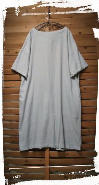 *LBC* リネン レーヨン バック リボン ワンピース 未使用 gray < 女性ファッション *LBC* リネン レーヨン バック リボン ワンピース 未使用 gray < 女性ファッションの