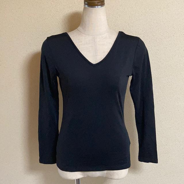 黒 裏起毛 カットソー Vネック M < 女性ファッション  黒 裏起毛 カットソー Vネック M  < 女性ファッションの