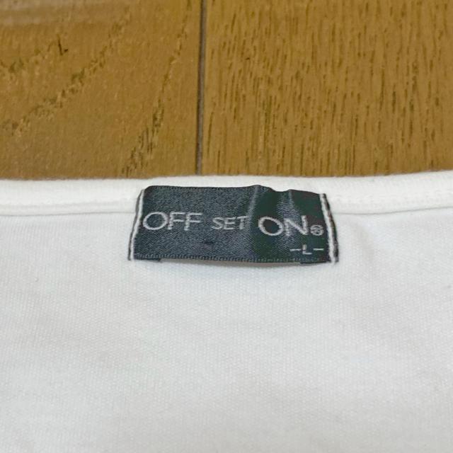 【美品】リボンモチーフ丸首5分袖Tシャツ/白/L/コットン60% < 女性ファッション  【美品】リボンモチーフ丸首5分袖Tシャツ/白/L/コットン60% < 女性ファッションの