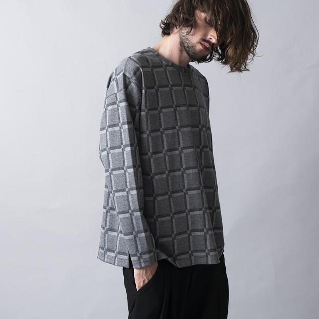 新品 NO ID. BLACK ノーアイディー チェック柄 ロンTシャツ 灰 カットソー チェックJQ-C/N-BIGプルオーバー < ブランド 新品 NO ID. BLACK ノーアイディー チェック柄 ロンTシャツ 灰 カットソー チェックJQ-C/N-BIGプルオーバー < ブランドの
