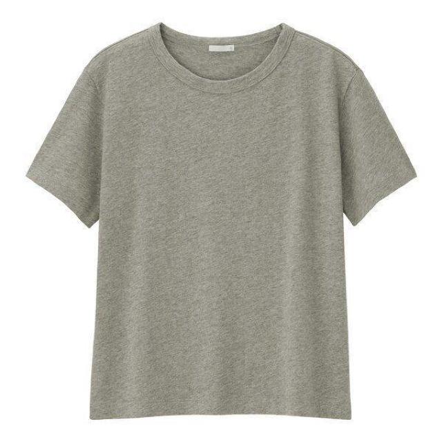 GUカラークルーネックT(半袖) グレー GRAY Lサイズ 綿100% < ブランド  GUカラークルーネックT(半袖) グレー GRAY Lサイズ 綿100% < ブランドの