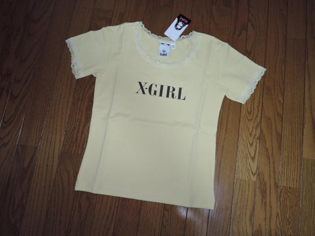 �V�i X-girl �G�b�N�X�K�[�� ���[�X T�V���c M �C�G���[ LACE S/S BABY TEE LOGO ���S �J�b�g�\�[ �� �u�����h�� 