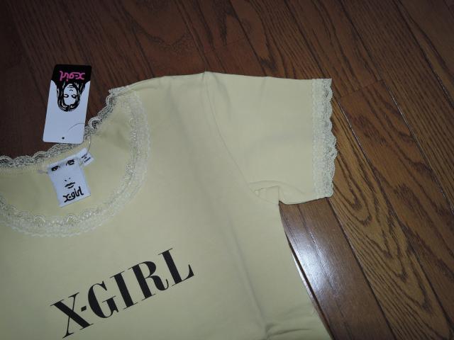 �V�i X-girl �G�b�N�X�K�[�� ���[�X T�V���c M �C�G���[ LACE S/S BABY TEE LOGO ���S �J�b�g�\�[ �� �u�����h�� 