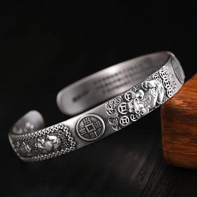 爆ヤス価格1390円★ベストセラー商品 アンティーク シルバーメッキ 亜鉛合金 製 貔貅 ブレスレット メンズ用 22cm < 男性アクセサリー/時計 爆ヤス価格1390円★ベストセラー商品 アンティーク シルバーメッキ 亜鉛合金 製 貔貅 ブレスレット メンズ用 22cm < 男性アクセサリー/時計の