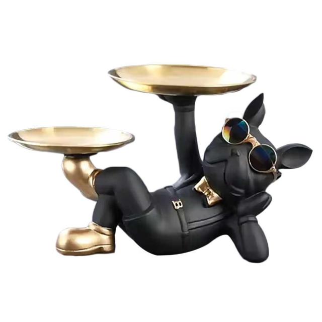 犬 置物 ブルドッグ 皿2枚持ち 小物入れ 多機能トレイ モダン インテリア < インテリア/ライフ 犬 置物 ブルドッグ 皿2枚持ち 小物入れ 多機能トレイ モダン インテリア < インテリア/ライフの