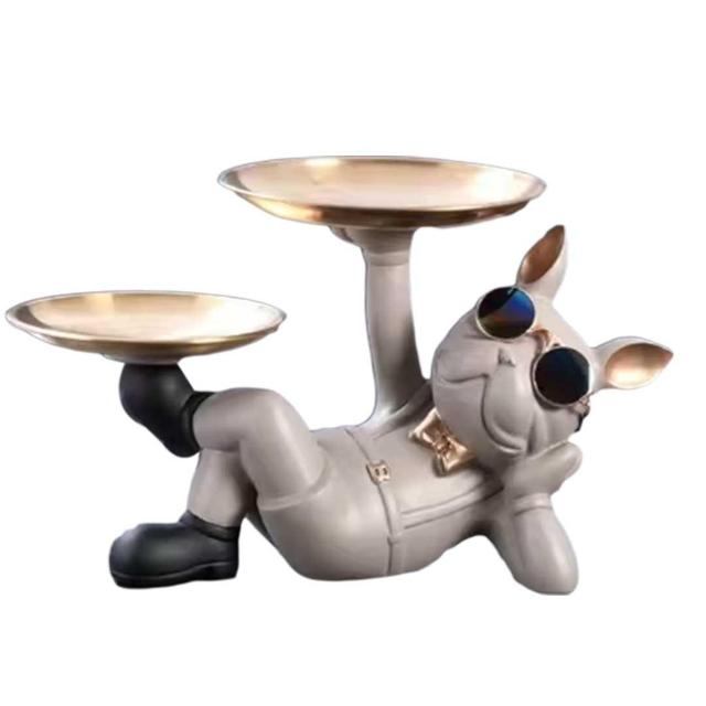 犬 置物 ブルドッグ 皿2枚持ち 小物入れ 多機能トレイ モダン インテリア < インテリア/ライフ 犬 置物 ブルドッグ 皿2枚持ち 小物入れ 多機能トレイ モダン インテリア < インテリア/ライフの
