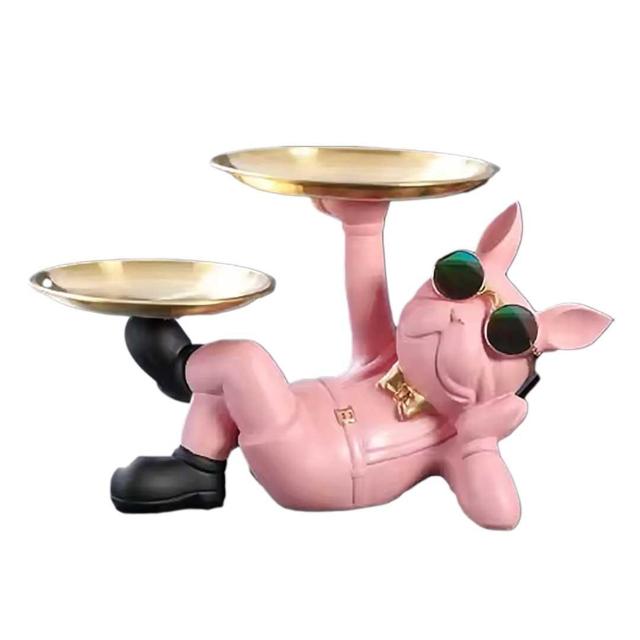 犬 置物 ブルドッグ 皿2枚持ち 小物入れ 多機能トレイ モダン インテリア < インテリア/ライフ 犬 置物 ブルドッグ 皿2枚持ち 小物入れ 多機能トレイ モダン インテリア < インテリア/ライフの