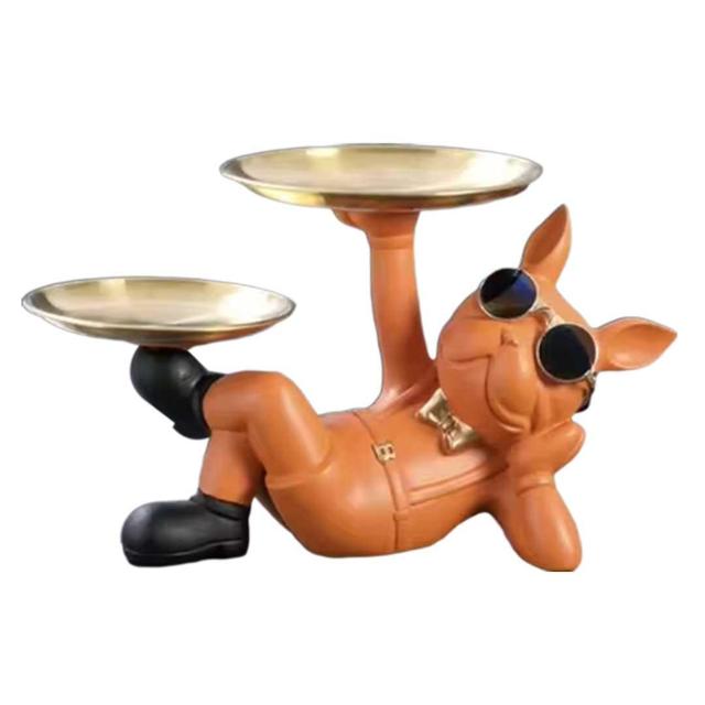 犬 置物 ブルドッグ 皿2枚持ち 小物入れ 多機能トレイ モダン インテリア < インテリア/ライフ 犬 置物 ブルドッグ 皿2枚持ち 小物入れ 多機能トレイ モダン インテリア < インテリア/ライフの
