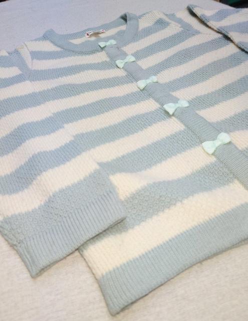 美品★110サイズ★any FAM★リボン付き★ボーダーカーディガン★子供服防寒着★女の子★小学生★可愛い子供服★★送料無料 < キッズ/ベビー 美品★110サイズ★any FAM★リボン付き★ボーダーカーディガン★子供服防寒着★女の子★小学生★可愛い子供服★★送料無料 < キッズ/ベビーの