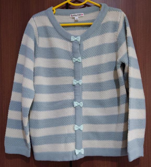 美品★110サイズ★any FAM★リボン付き★ボーダーカーディガン★子供服防寒着★女の子★小学生★可愛い子供服★★送料無料 < キッズ/ベビー 美品★110サイズ★any FAM★リボン付き★ボーダーカーディガン★子供服防寒着★女の子★小学生★可愛い子供服★★送料無料 < キッズ/ベビーの