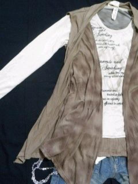 アメカジ.サロン♪レイヤードベストカーデ&ロールUPロンT 2点セット < 男性ファッション アメカジ.サロン♪レイヤードベストカーデ&ロールUPロンT 2点セット < 男性ファッションの