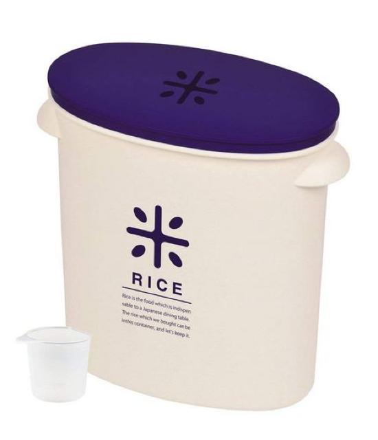 日本製 米びつ 5kg ネイビー 計量カップ付 お米 袋のまま < インテリア/ライフ  日本製 米びつ 5kg ネイビー 計量カップ付 お米 袋のまま  < インテリア/ライフの