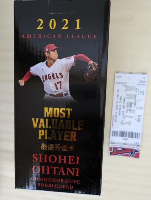 高騰超レア貴重!大谷翔平選手2022年5月10日限定球場配布の2021年MVP最優秀選手賞記念ボブルヘッド、当日のチケット半券付き < レジャー/スポーツ 高騰超レア貴重!大谷翔平選手2022年5月10日限定球場配布の2021年MVP最優秀選手賞記念ボブルヘッド、当日のチケット半券付き < レジャー/スポーツの