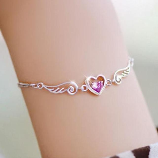 送料無料※高級感 ジルコニア ハート ルビー石 ブレスレット レディース ホワイトゴールド プレゼント S925 新品 < 女性アクセサリー/時計 送料無料※高級感 ジルコニア ハート ルビー石 ブレスレット レディース ホワイトゴールド プレゼント S925 新品 < 女性アクセサリー/時計の