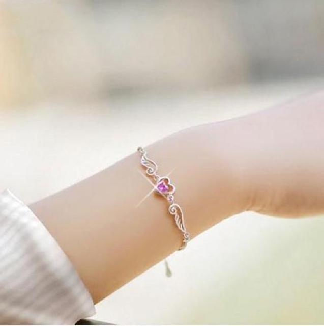 送料無料※高級感 ジルコニア ハート ルビー石 ブレスレット レディース ホワイトゴールド プレゼント S925 新品 < 女性アクセサリー/時計 送料無料※高級感 ジルコニア ハート ルビー石 ブレスレット レディース ホワイトゴールド プレゼント S925 新品 < 女性アクセサリー/時計の