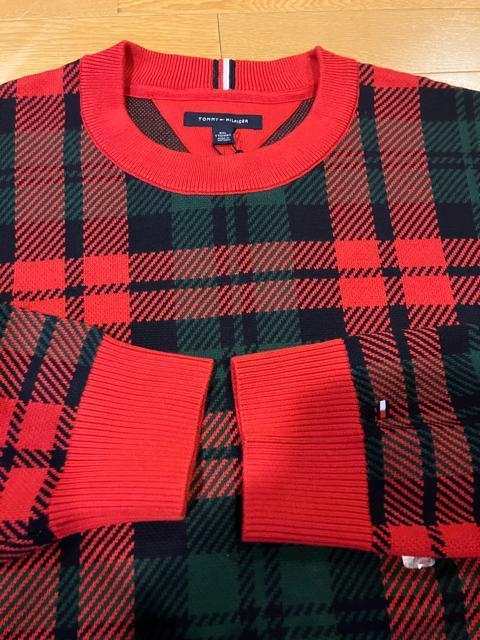 TOMMY HILFIGER 綿素材セーター大きいsize XL タータンチェック赤 < 男性ファッション TOMMY HILFIGER 綿素材セーター大きいsize XL タータンチェック赤 < 男性ファッションの