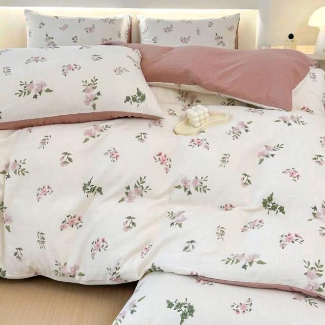 ☆シングル布団カバー☆4点セット 花柄×ピンク系 < インテリア/ライフ ☆シングル布団カバー☆4点セット 花柄×ピンク系 < インテリア/ライフの