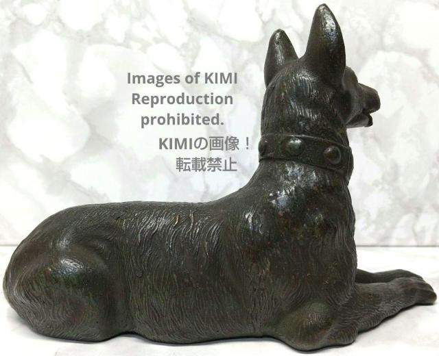 犬 置物 シェパード 銅製 高さ10.3cm 長さ18.2cm Dog ornament German Shepherd copp < インテリア/ライフ  犬 置物 シェパード 銅製 高さ10.3cm 長さ18.2cm Dog ornament German Shepherd copp < インテリア/ライフの