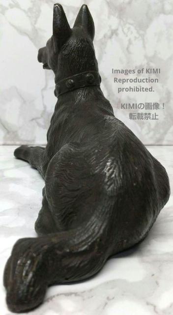 犬 置物 シェパード 銅製 高さ10.3cm 長さ18.2cm Dog ornament German Shepherd copp < インテリア/ライフ  犬 置物 シェパード 銅製 高さ10.3cm 長さ18.2cm Dog ornament German Shepherd copp < インテリア/ライフの