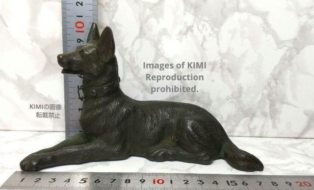 犬 置物 シェパード 銅製 高さ10.3cm 長さ18.2cm Dog ornament German Shepherd copp < インテリア/ライフ  犬 置物 シェパード 銅製 高さ10.3cm 長さ18.2cm Dog ornament German Shepherd copp < インテリア/ライフの