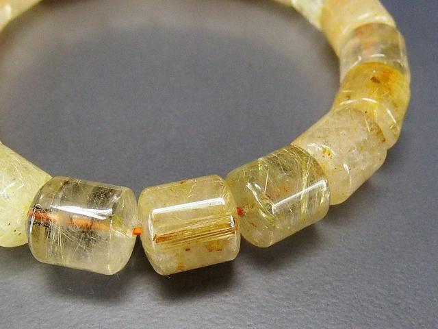 針多めゴールドルチルクォーツ希少仕様円柱形ブレスレット約9.5mm天然石 < 男性アクセサリー/時計  針多めゴールドルチルクォーツ希少仕様円柱形ブレスレット約9.5mm天然石 < 男性アクセサリー/時計の