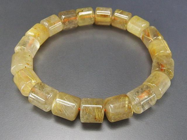 針多めゴールドルチルクォーツ希少仕様円柱形ブレスレット約9.5mm天然石 < 男性アクセサリー/時計  針多めゴールドルチルクォーツ希少仕様円柱形ブレスレット約9.5mm天然石 < 男性アクセサリー/時計の