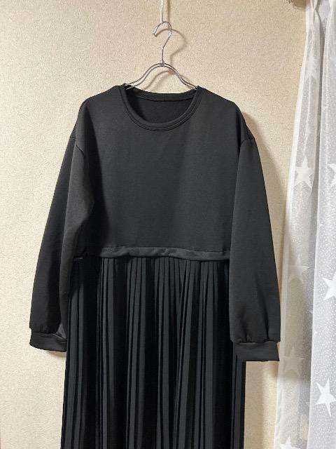 新品タグ付きFRIFUL★トレーナー×シフォンプリーツスカート切替ブラックワンピース < 女性ファッション  新品タグ付きFRIFUL★トレーナー×シフォンプリーツスカート切替ブラックワンピース < 女性ファッションの