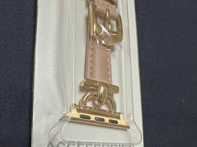 Apple Watch バンド 合皮 42/44/45mm ライトピンク+ゴールド < 女性アクセサリー/時計 Apple Watch バンド 合皮 42/44/45mm ライトピンク+ゴールド < 女性アクセサリー/時計の