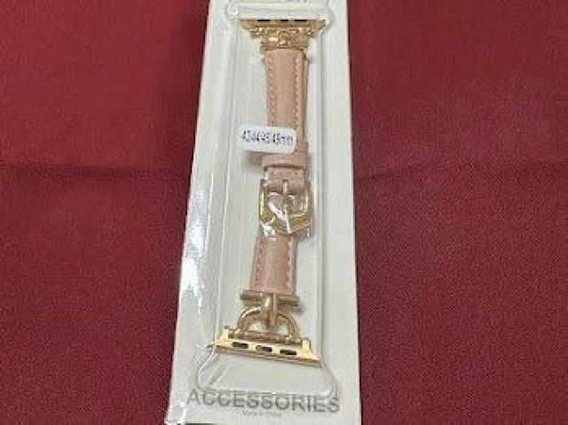 Apple Watch バンド 合皮 42/44/45mm ライトピンク+ゴールド < 女性アクセサリー/時計 Apple Watch バンド 合皮 42/44/45mm ライトピンク+ゴールド < 女性アクセサリー/時計の