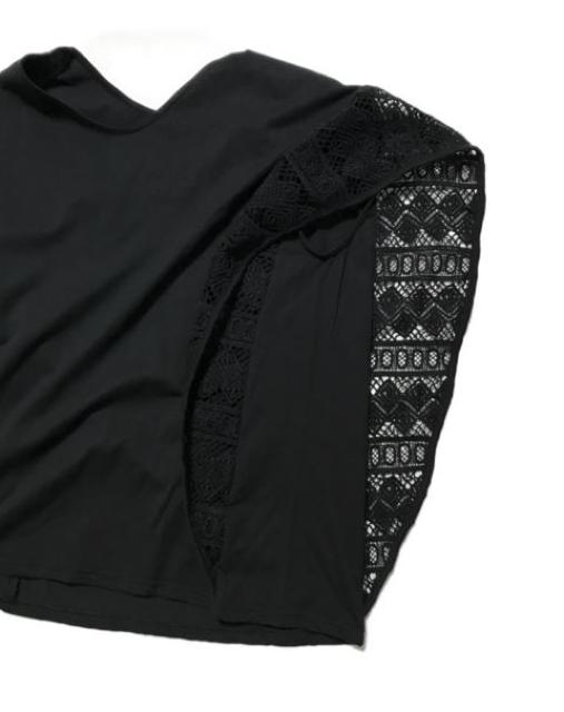 moussyマウジー〓袖脇レース〓カットソーTシャツ黒ブラック(M)新品〓 < ブランド moussyマウジー〓袖脇レース〓カットソーTシャツ黒ブラック(M)新品〓 < ブランドの